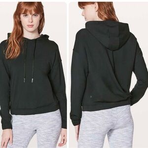 Lululemon Twisted & Tucked Crossover Back Pullover Hoodie Black size 6
